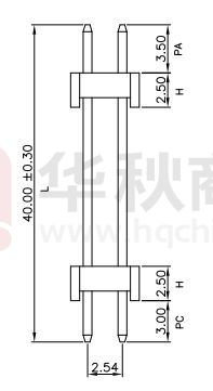 2.54-2×20P L40-H2.5-PA3.5/PC3