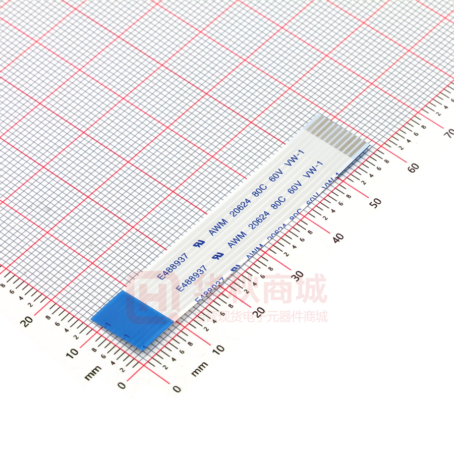 FFC连接线 10P 间距1.0mm长5.5CM 反向