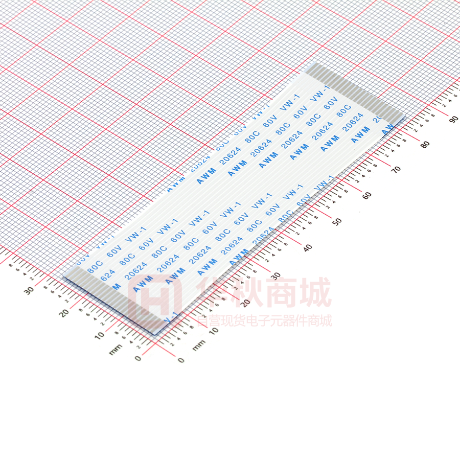 FFC连接线 24P 间距1.0mm长8CM 同向