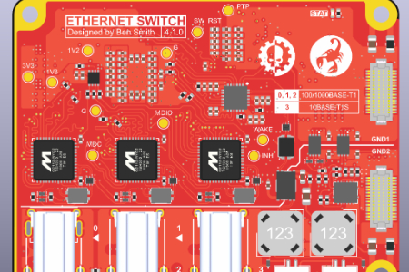 Switch-v4 单对线车载以太网 PoDL 交换机硬件封面